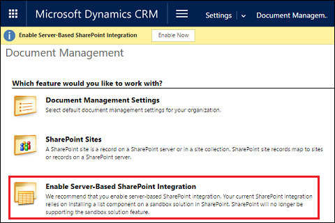 Enable SharePoint Integration