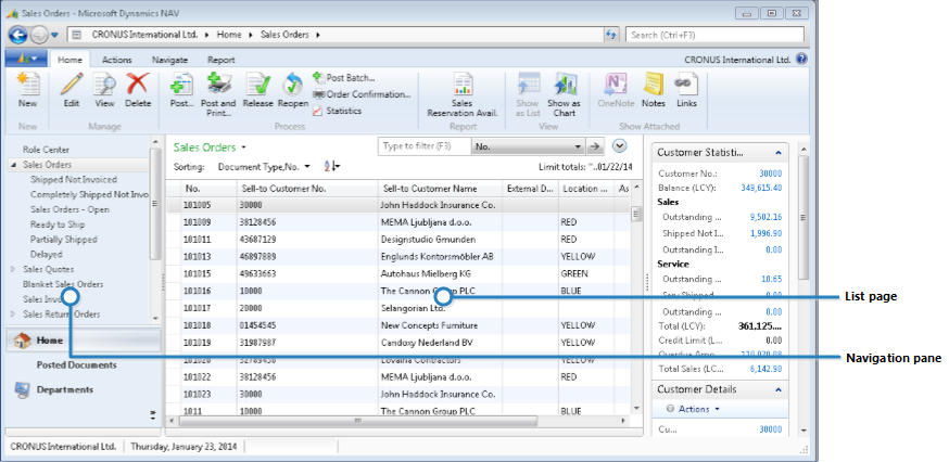 NAV_ListPlaceSalesOrders_wCallouts RoleTailored client List Place page example
