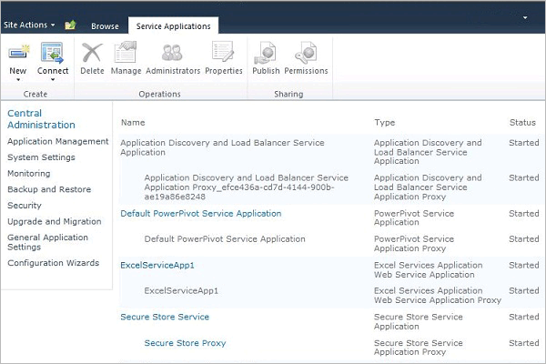Screenshot of ManageService Application page Screenshot of ManageService Application page
