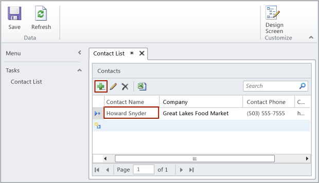 The running application