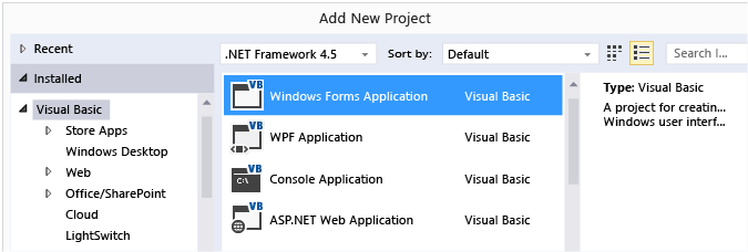 wcf7 Windows Forms Application project