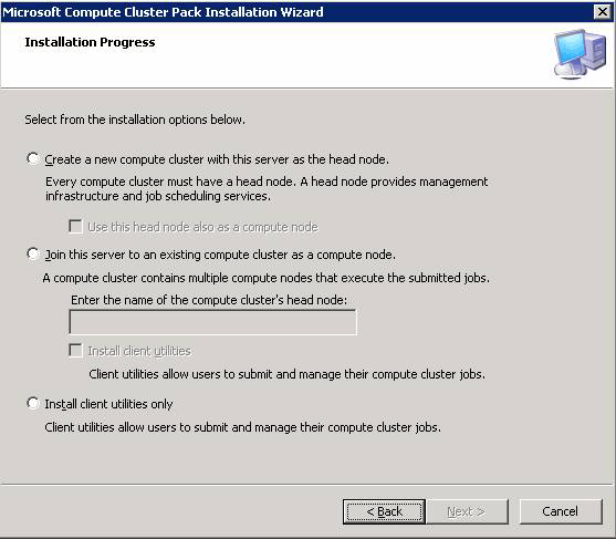 Starting head node installation