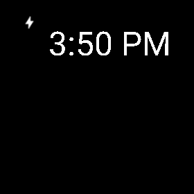 Example screenshot of the initial digital watch face Screenshot shows the initial digital watch face.