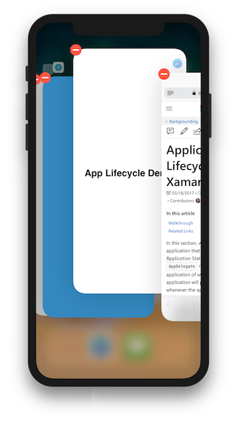 Swipe up to remove a running app Swipe up to remove a running app