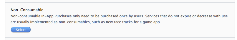 Select the Non-Consumable product type