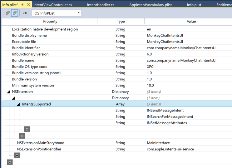 The INSendMessageIntent key.