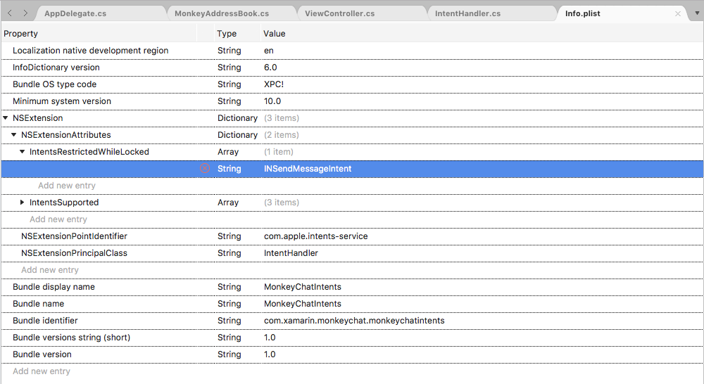 The added INSendMessageIntent key