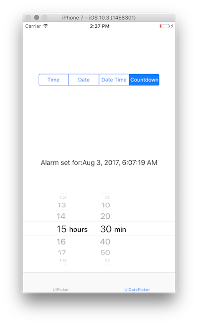 UIDatePickerMode.CountDownTimer "UIDatePickerMode.CountDownTimer"
