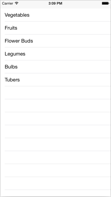 Sample table running