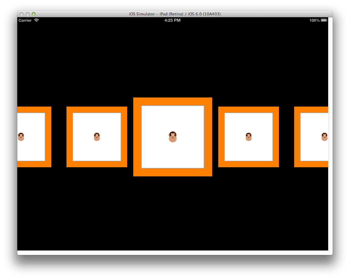 A single row with a horizontal scrolling effect