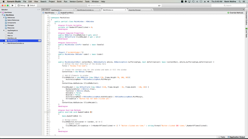 The Visual Studio for Mac code editor The Visual Studio for Mac code editor