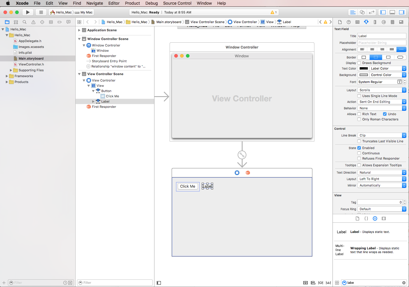 Adding a Label to the Interface Design