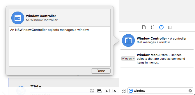 Select a Window Controller from the Library