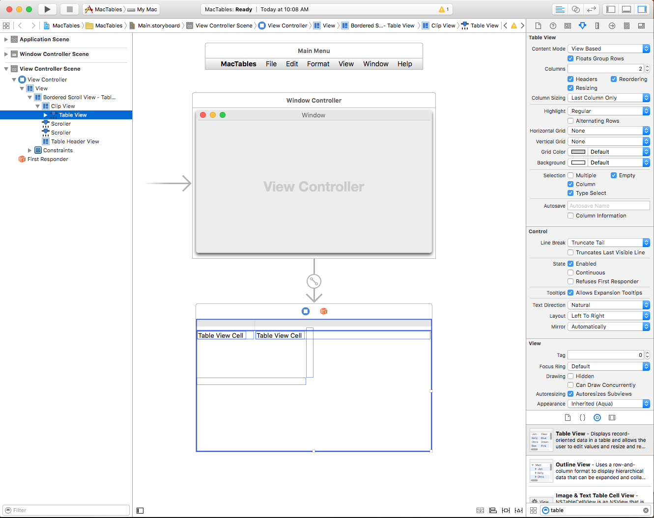 Screenshot shows the properties available in the Attribute Inspector.