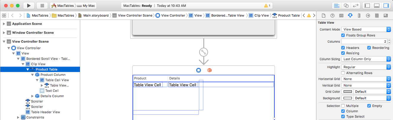 Setting the selection type