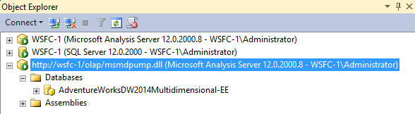 HTTP connection shown in SSMS HTTP connection shown in SSMS