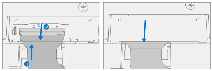 Diagram that shows alternate display FPC connection with shield secured.