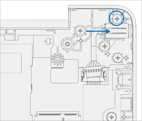 Screenshot that shows installing and tightening the DC power port screw in the new D-Bucket.