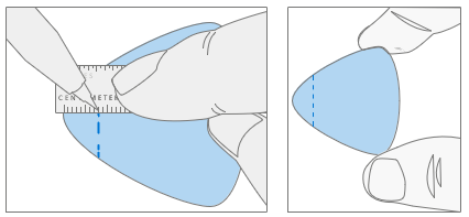 Diagram demonstrating the tool preparation step of marking a precise 13mm safety line on plastic picks with a metric ruler to prevent internal component damage
