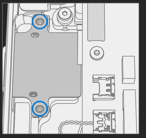 Diagram showing Micro SD slot installation orientation and screw locations in the keyboard assembly