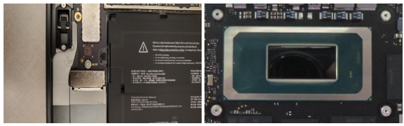 Screenshot that shows enclosure areas cleaned of tape after motherboard removal