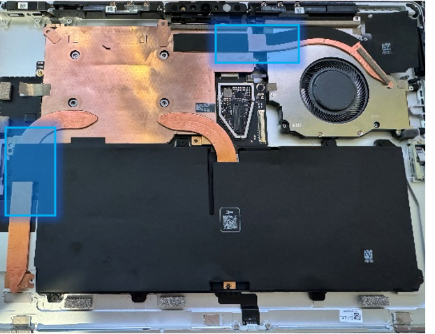 Screenshot that shows gripping thermal module at designated points while twisting clockwise