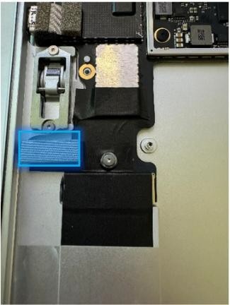 Screenshot that shows RF foam seated atop RF tape with aligned top and left edges.
