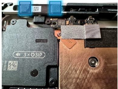 Screenshot that shows location of NFC foams being lifted from top-left corner for replacement.