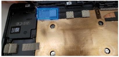 Screenshot that shows installed VC gasket tape aligned to cover the gold line on SP11 & SP10 button PCB.