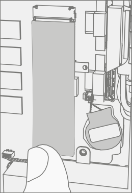 Screenshot that shows removing the thermal pad from the rSSD prior to rSSD removal.