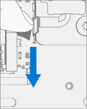 Screenshot that shows sliding display connectors into place and seating them fully.
