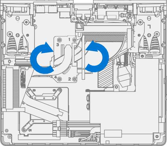 Screenshot that shows gently rotating and lifting the thermal module to break the bond.