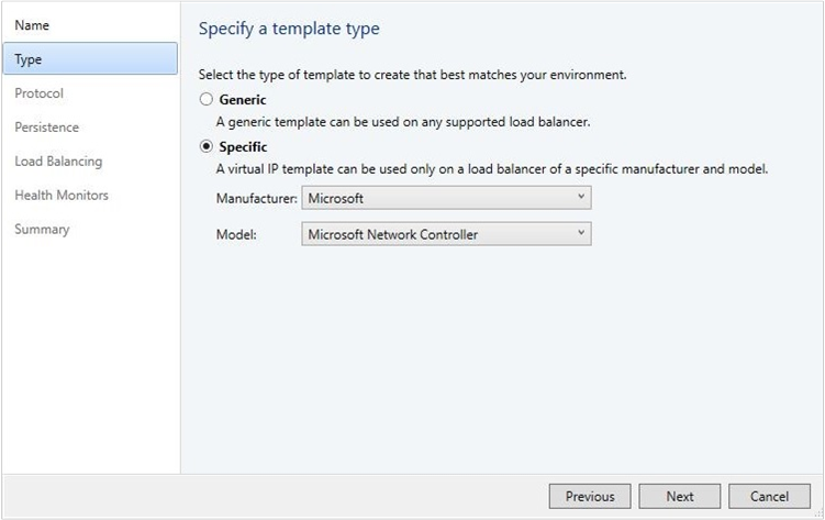 Screenshot of VIP template type.