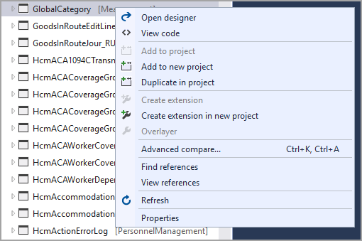 Graphic showing the create extension option not available.