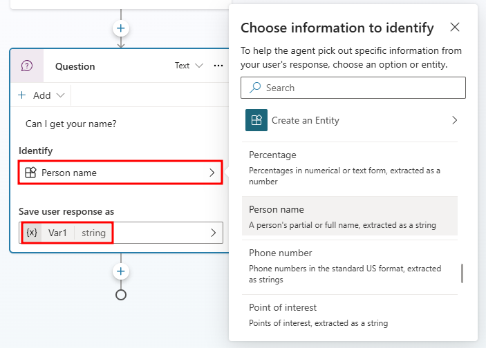 Screenshot of the defined variable.