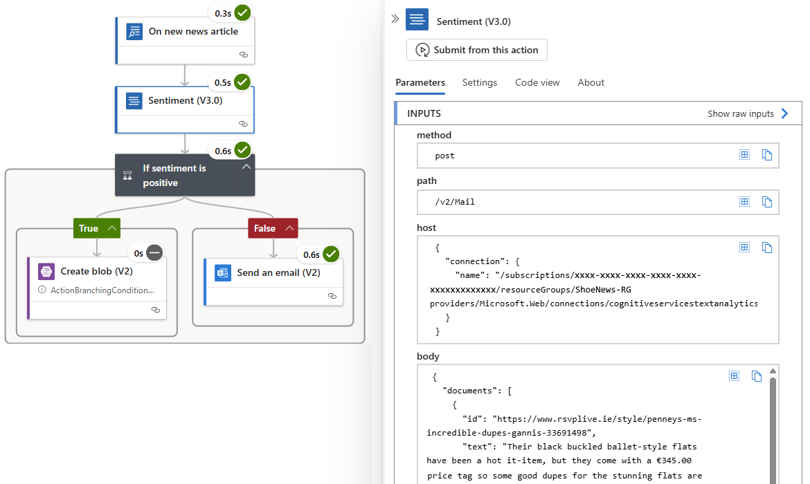 Screenshot shows run details page with workflow where condition evaluates to false.