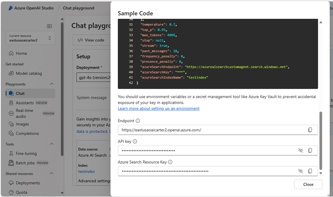 Screenshot showing sample code.