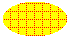 Illustration of an ellipse filled with a grid of dotted lines over a background color