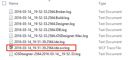 Select the svclog file