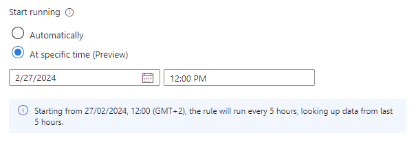 Captura de pantalla del interruptor y la configuración de programación avanzada.