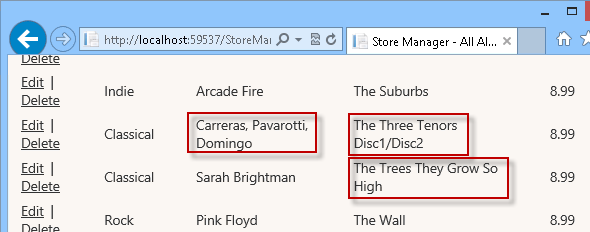 Examinar la lista de álbumes con texto no truncado Examinar la lista de álbumes con texto no truncado