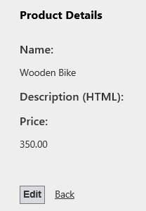 Visualización de los detalles del producto Visualización de los detalles del producto