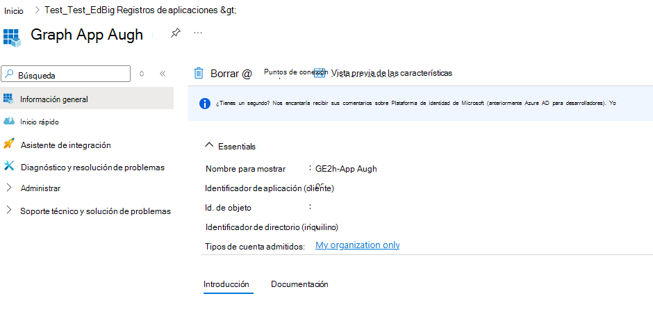 Captura de pantalla de la página de registro de la aplicación.