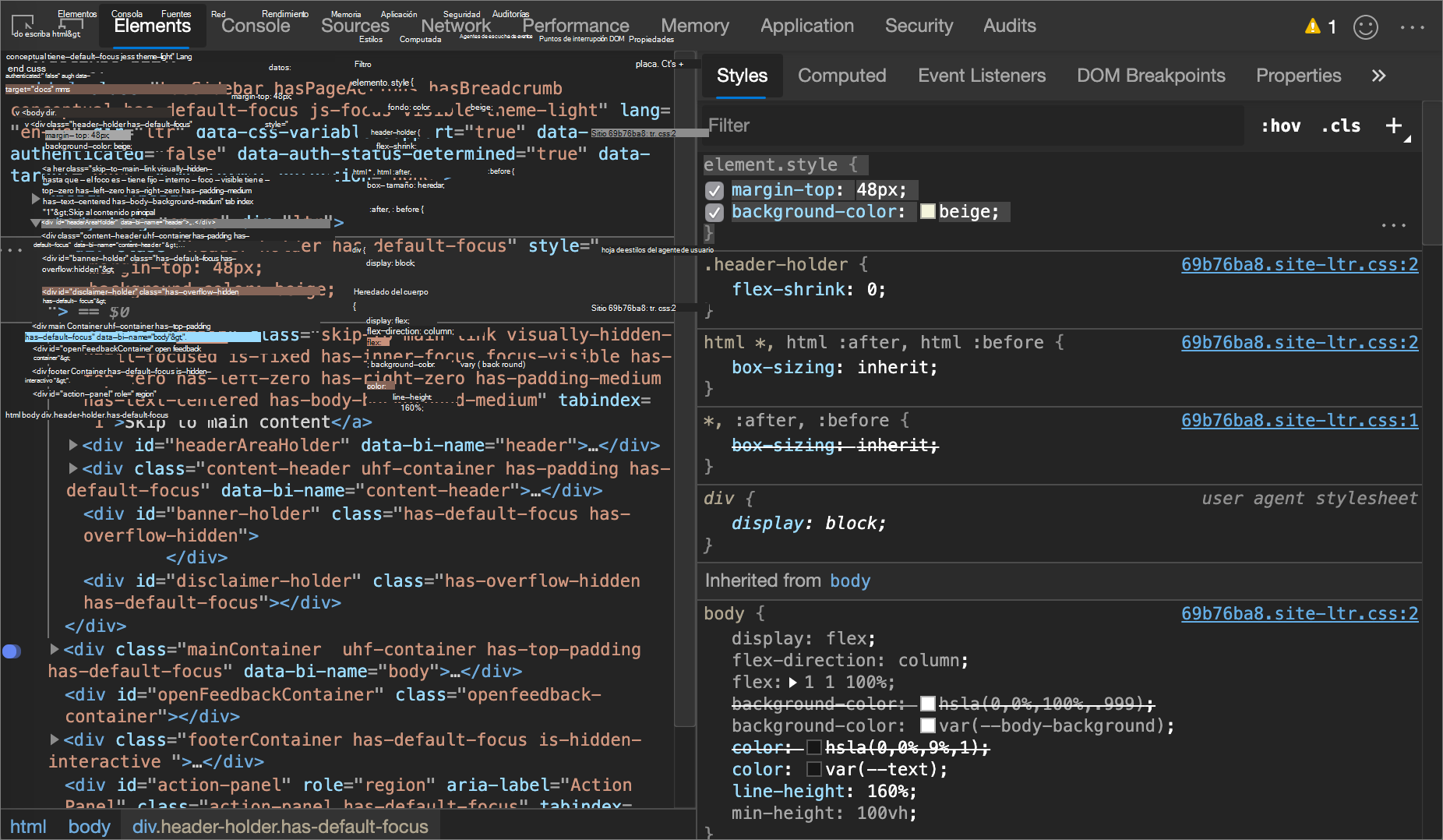 Adición de declaraciones insertadas