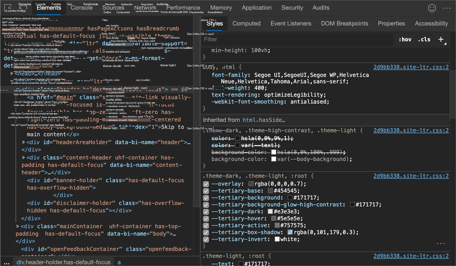 Vista previa de color