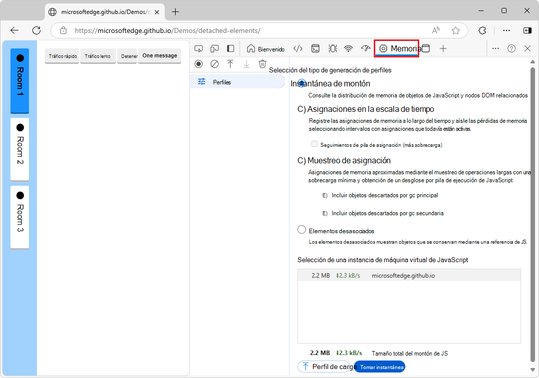 La herramienta Memoria
