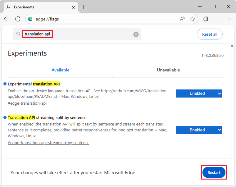Página Marcas del explorador