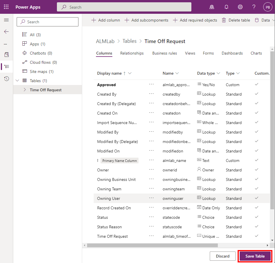 Agregar columna Agregue una columna.