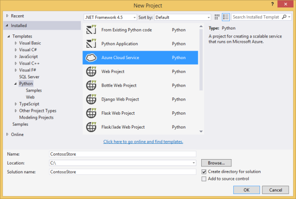 Nuevo proyecto - Cuadro de diálogo