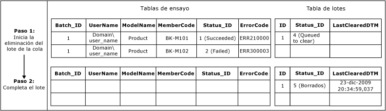 Borrar flujo de trabajo de cola de ensayo